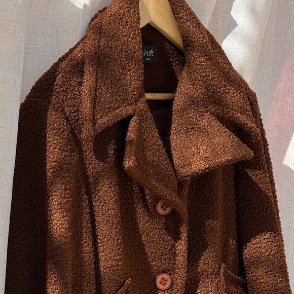 Chepè Italy Vintage-Style Brown Boucle Cropped Coat (S) - Picture 4 of 4